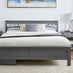 Azure Grey Solid Pine Double Bed Frame + 4 Drawers