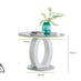 Giovani Round Grey and White High Gloss Glass 4 Seater Dining Table