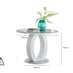 Giovani Round Grey 100cm Table and 4 Velvet Belgravia Chairs