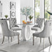 Giovani Round Grey 100cm Table and 4 Velvet Belgravia Chairs