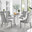 Giovani Round Grey 100cm Table and 4 Velvet Belgravia Chairs