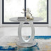 Giovani Grey White High Gloss And Glass 100cm Round Dining Table And 4 White Milan Chairs Set