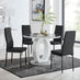Giovani Round Grey 100cm Table and 4 Black Milan Black Leg Chairs
