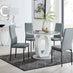 Giovani Round Grey 100cm Table and 4 Grey Milan Black Leg Chairs
