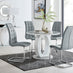 Giovani Grey White High Gloss And Glass 100cm Round Dining Table And 4 Elephant Grey Murano Chairs Set