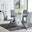 Giovani Grey White High Gloss And Glass 100cm Round Dining Table And 4 Elephant Grey Willow Chairs Set