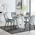 Giovani Round Grey 100cm Table and 4 Grey Pesaro Black Leg Chairs