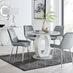Giovani Round Grey 100cm Table and 4 Grey Pesaro Silver Leg Chairs