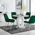 Giovani Round Grey 100cm Table and 4 Green Pesaro Silver Leg Chairs
