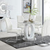 Giovani Grey White High Gloss And Glass 100cm Round Dining Table And 4 White Lorenzo Chairs Set