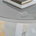 Giovani Round Grey and White High Gloss Glass 6 Seater Large Dining Table
