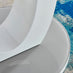 Giovani Round Grey and White High Gloss Glass 6 Seater Large Dining Table