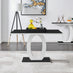 Giovani Rectangular Black and White High Gloss Glass 4 Seater Dining Table