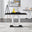 Giovani Rectangular Black and White High Gloss Glass 4 Seater Dining Table
