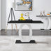 Giovani Rectangular Black and White High Gloss Glass 4 Seater Dining Table