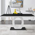 Giovani Rectangular Black and White High Gloss Glass 6 Seater Large Dining Table