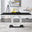 Giovani Rectangular Black and White High Gloss Glass 6 Seater Large Dining Table