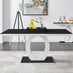 Giovani Rectangular Black and White High Gloss Glass 6 Seater Large Dining Table