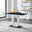 Giovani 4 Black Dining Table & 4 Grey Velvet Milan Black Leg Chairs