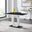 Giovani Rectangular Black and White High Gloss Glass 4 Seater Dining Table