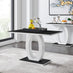 Giovani Rectangular Black and White High Gloss Glass 4 Seater Dining Table