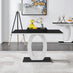 Giovani 4 Black Dining Table & 4 Grey Velvet Milan Black Leg Chairs