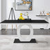 Giovani High Gloss And Glass Dining Table And 6 Grey Milan Chairs Set