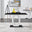 Giovani Black White High Gloss Glass Dining Table and 4 White Lorenzo Chairs Set