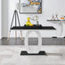 Giovani Black White High Gloss Glass Dining Table and 4 Black Milan Chairs Set