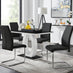 Giovani Black White High Gloss Glass Dining Table and 4 Black Lorenzo Chairs Set