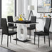 Giovani 4 Black Dining Table & 4 Black Milan Black Leg Chairs