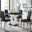 Giovani 4 Black Dining Table & 4 Black Milan Black Leg Chairs