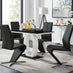 Giovani Black White High Gloss Glass Dining Table and 4 Black Willow Chairs Set