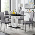 Giovani 4 Black Dining Table & 4 Grey Velvet Milan Black Leg Chairs