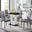 Giovani 4 Black Dining Table & 4 Grey Velvet Milan Black Leg Chairs