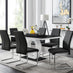 Giovani High Gloss And Glass Dining Table And 6 Black Lorenzo Chairs Set