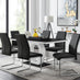 Giovani High Gloss And Glass Dining Table And 6 Black Lorenzo Chairs Set