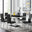 Giovani High Gloss And Glass Dining Table And 6 Black Milan Chairs Set
