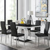 Giovani High Gloss And Glass Dining Table And 6 Black Milan Chairs Set