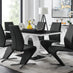 Giovani High Gloss And Glass Dining Table And 6 Black Willow Chairs Set