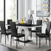 Giovani 6 Black Dining Table & 6 Black Milan Black Leg Chairs