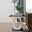 Giovani Square Black Glass and White High Gloss Side Table