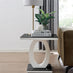 Giovani Square Black Glass and White High Gloss Side Table