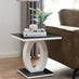 Giovani Square Black Glass and White High Gloss Side Table