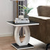 Giovani Square Black Glass and White High Gloss Side Table