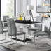 Giovani High Gloss And Glass Dining Table And 6 Elephant Grey Lorenzo Chairs Set