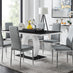 Giovani High Gloss And Glass Dining Table And 6 Grey Milan Chairs Set