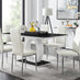 Giovani High Gloss And Glass Dining Table And 6 White Milan Chairs Set