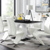 Giovani High Gloss And Glass Dining Table And 6 White Willow Chairs Set