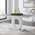 Giovani Grey White Modern High Gloss And Glass Dining Table And 6 White Milan Chairs Set